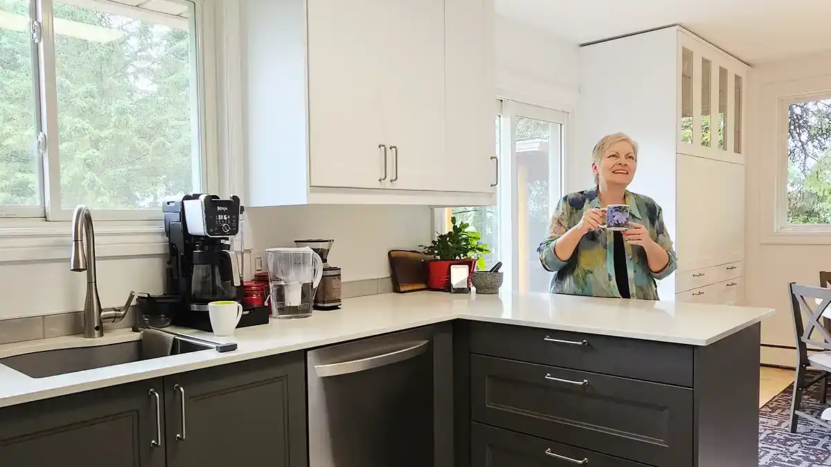Oma Gerhild in her kitchen