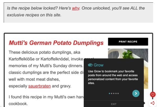 You'll see the heart and share icons in the bottom-right corner. This is where you'll access the Grow features.
