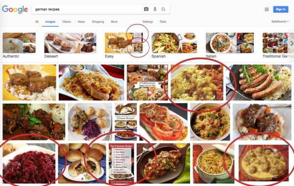 SBI! review screenshot showing google search for images results for my website